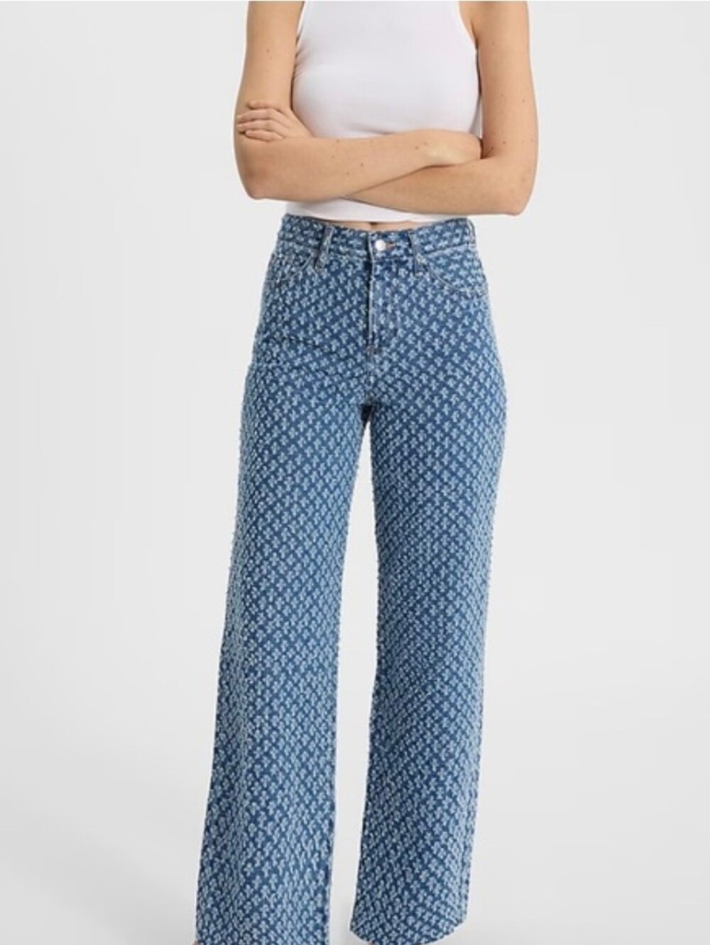 Express Textured Wide-Leg Jeans